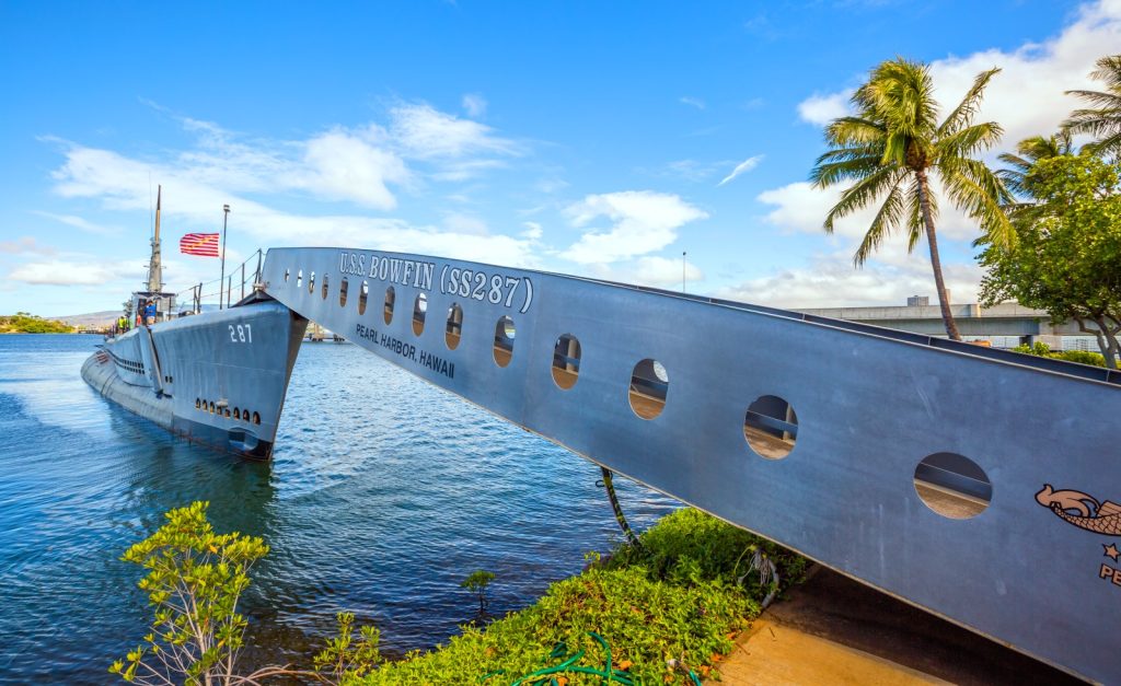 The USS Bowfin Submarine SS-287. Pearl Harbor historic landmark, Japanese attack in WW II.